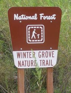 Sign to Winter grove Nature Trail