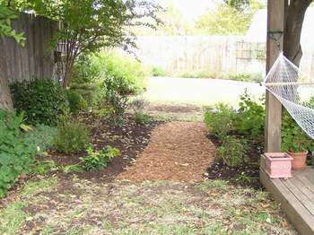 Shade bed after first digging, partially completed, from other direction.