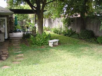 Shade area before new beds